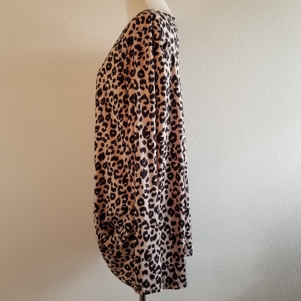 🌻 Miselon Leopard Long Sleeve Wrap Knot Shirt - Picture 4 of 7